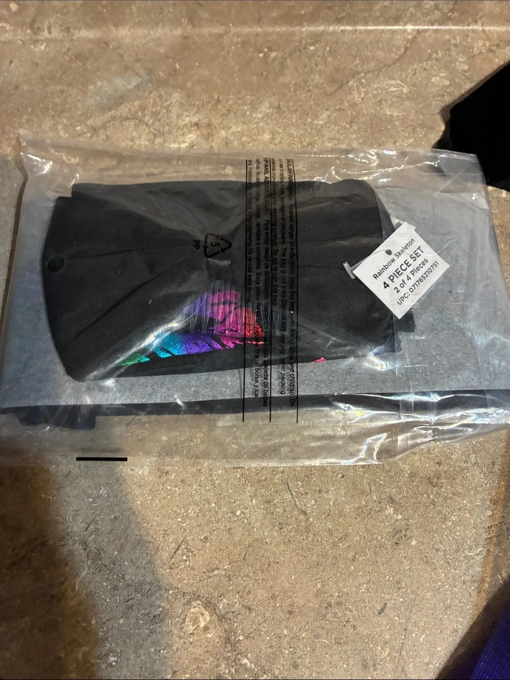 Halloween Rainbow Foil Skeleton Size Large 10-12 Costume -